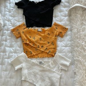 3 crop tops XS